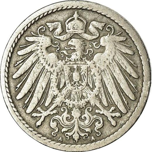 Reverso 5 Pfennige 1893 A "Tipo 1890-1915" - valor de la moneda  - Alemania, Imperio alemán