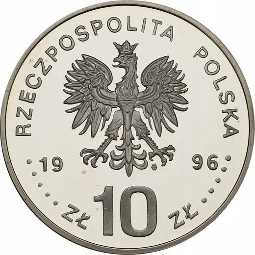 Anverso 10 eslotis 1996 MW "40 aniversario de las protestas de Pozna de 1956" - valor de la moneda de plata - Polonia, República moderna