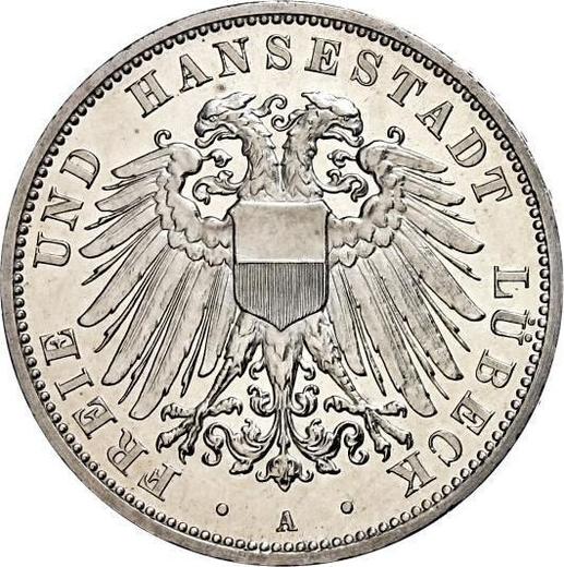 Аверс монеты - 3 марки 1913 года A "Любек" - цена серебряной монеты - Германия, Германская Империя