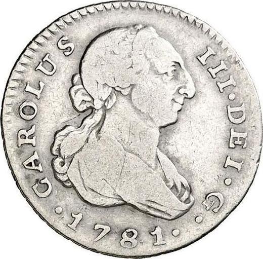 Awers monety - 1 real 1781 M PJ - cena srebrnej monety - Hiszpania, Karol III
