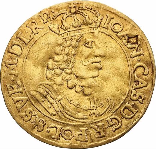 Аверс монеты - 2 дуката 1663 года HDL "Торунь" - цена золотой монеты - Польша, Ян II Казимир