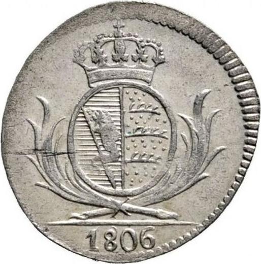 Rewers monety - 3 krajcary 1806 - cena srebrnej monety - Wirtembergia, Fryderyk I