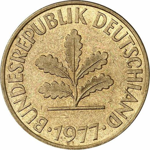 Реверс монеты - 10 пфеннигов 1977 года G - цена  монеты - Германия, ФРГ