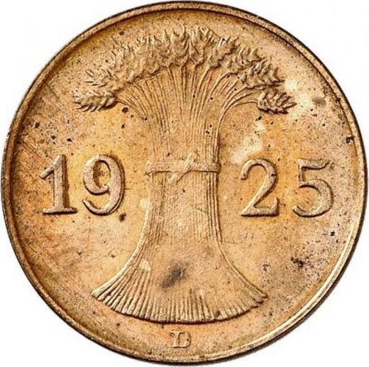 Реверс монеты - 1 рейхспфенниг 1925 года D - цена  монеты - Германия, Bеймарская республика