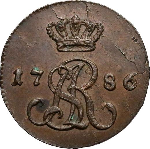 Anverso Prueba Medio grosz 1786 EB "Z MIEDZI KRAIOWEY" - valor de la moneda  - Polonia, Estanislao II Poniatowski