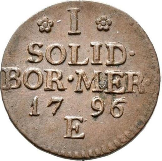 Reverso Szeląg 1796 E "Prusia del Sur" - valor de la moneda  - Polonia, Dominio Prusiano
