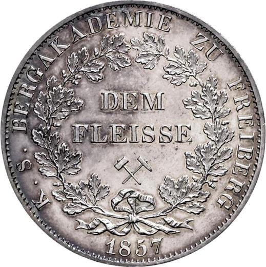 Rewers monety - Dwutalar 1857 F "Nagroda za ciężką pracę" - cena srebrnej monety - Saksonia-Albertyna, Jan