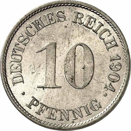 Аверс монеты - 10 пфеннигов 1904 года J "Тип 1890-1916" - цена  монеты - Германия, Германская Империя