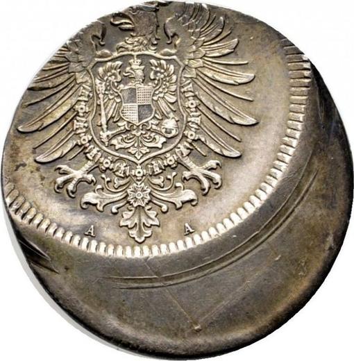 Rewers monety - 1 marka 1873-1887 "Typ 1873-1887" Przesunięcie stempla - cena srebrnej monety - Niemcy, Cesarstwo Niemieckie