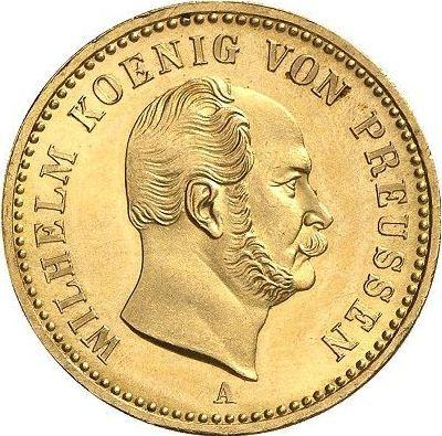 Аверс монеты - 1 крона 1868 года A - цена золотой монеты - Пруссия, Вильгельм I