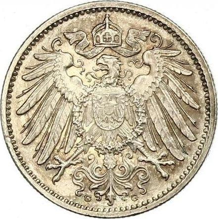 Реверс монеты - 1 марка 1908 года G "Тип 1891-1916" - цена серебряной монеты - Германия, Германская Империя