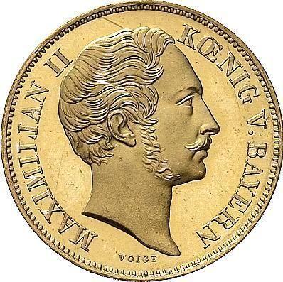 Awers monety - 1/2 guldena 1851 Złoto - cena złotej monety - Bawaria, Maksymilian II