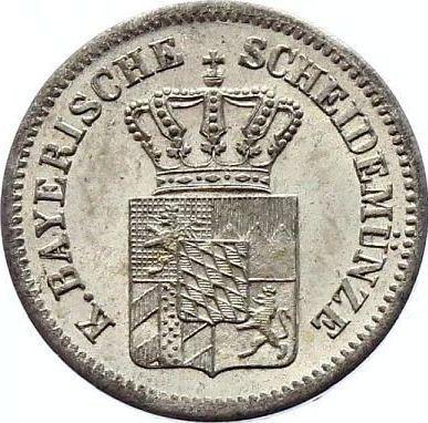 Аверс монеты - 1 крейцер 1866 года - цена серебряной монеты - Бавария, Людвиг II