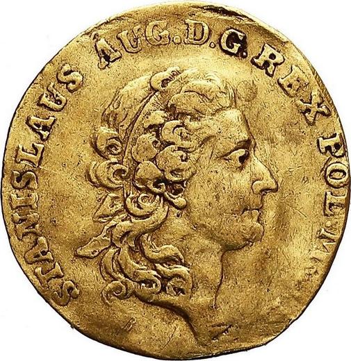 Аверс монеты - Дукат 1772 года AP - цена золотой монеты - Польша, Станислав II Август