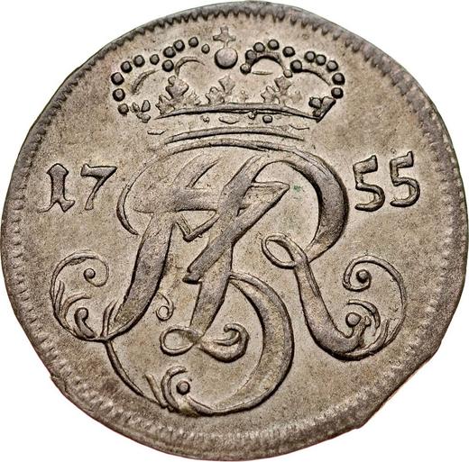 Аверс монеты - Трояк (3 гроша) 1755 года "Гданьский" - цена серебряной монеты - Польша, Август III