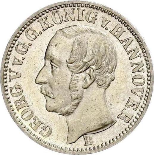 Аверс монеты - 1/12 талера 1860 года B - цена серебряной монеты - Ганновер, Георг V