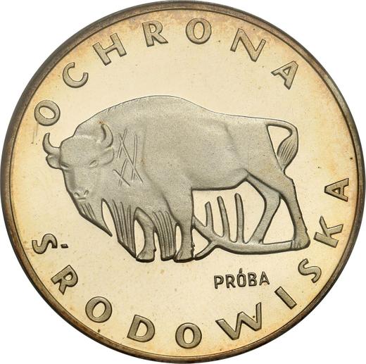 Reverso Pruebas 100 eslotis 1977 MW "Bisonte europeo" Plata - valor de la moneda de plata - Polonia, República Popular