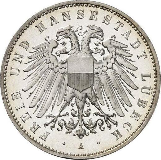Аверс монеты - 5 марок 1907 года A "Любек" - цена серебряной монеты - Германия, Германская Империя