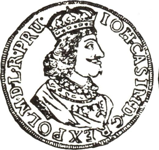 Аверс монеты - Орт (18 грошей) 1650 года WVE "Эльблонг" - цена серебряной монеты - Польша, Ян II Казимир