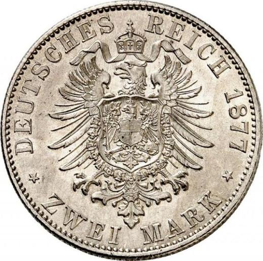 Reverso 2 marcos 1877 H "Hessen" - valor de la moneda de plata - Alemania, Imperio alemán
