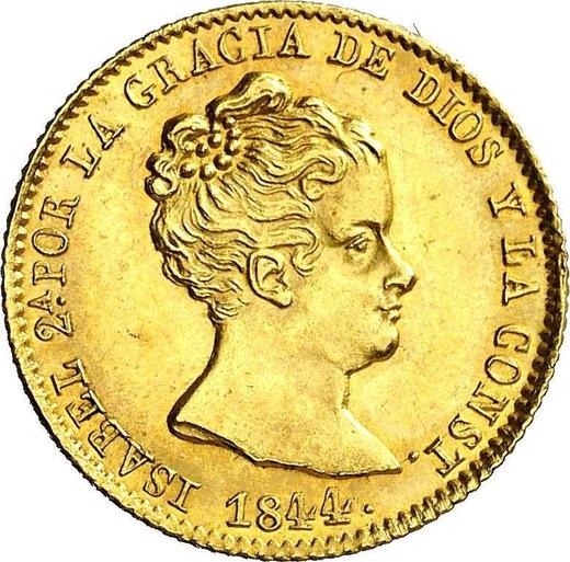 Аверс монеты - 80 реалов 1844 года B PS - цена золотой монеты - Испания, Изабелла II