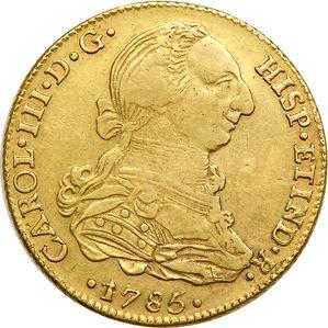 Аверс монеты - 4 эскудо 1785 года PTS PR - цена золотой монеты - Боливия, Карл III