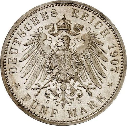Revers 5 Mark 1907 A "Preussen" - Silbermünze Wert - Deutschland, Deutsches Kaiserreich