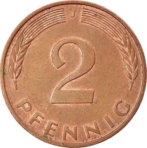 Аверс монеты - 2 пфеннига 1996 года J - цена  монеты - Германия, ФРГ
