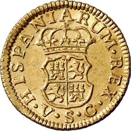Reverso Medio escudo 1765 S VC - valor de la moneda de oro - España, Carlos III