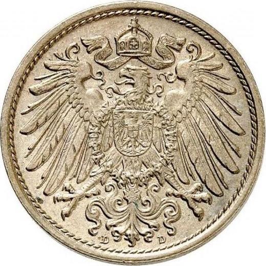 Реверс монеты - 10 пфеннигов 1902 года D "Тип 1890-1916" - цена  монеты - Германия, Германская Империя