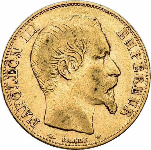 Obverse 20 Francs 1855 BB "Type 1853-1860" Strasbourg - France, Napoleon III