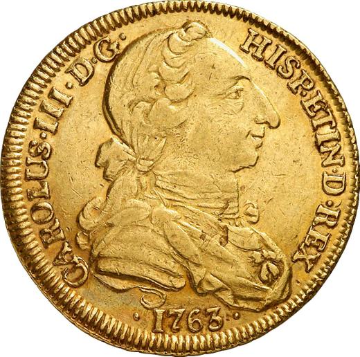 Anverso 4 escudos 1763 So J "Tipo 1763-1764" - valor de la moneda de oro - Chile, Carlos III