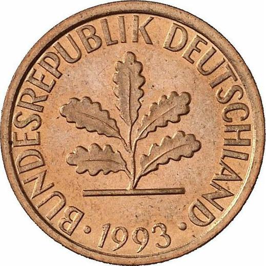 Reverse 1 Pfennig 1993 F -  Coin Value - Germany, FRG