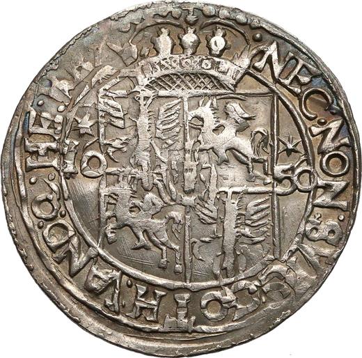 Reverso Ort (18 groszy) 1656 "Retrato en cota de malla" - valor de la moneda de plata - Polonia, Juan II Casimiro