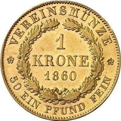 Reverso 1 corona 1860 - valor de la moneda de oro - Baviera, Maximilian II