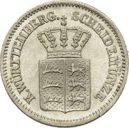 Awers monety - 1 krajcar 1872 - cena srebrnej monety - Wirtembergia, Karol I