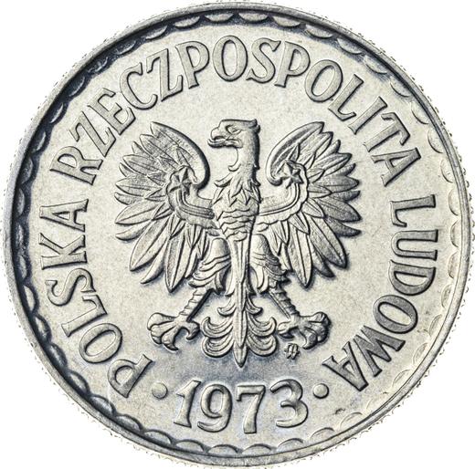 Аверс монеты - 1 злотый 1973 года MW - цена  монеты - Польша, Народная Республика