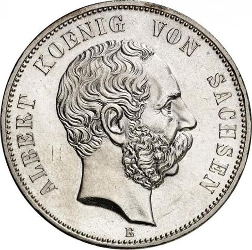 Аверс монеты - 5 марок 1898 года E "Саксония" - цена серебряной монеты - Германия, Германская Империя