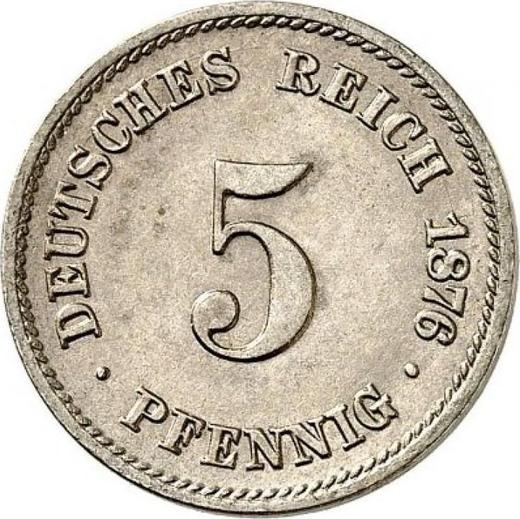 Anverso 5 Pfennige 1876 C "Tipo 1874-1889" - valor de la moneda  - Alemania, Imperio alemán