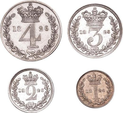 Reverso Maundy / juego 1826 "Maundy" - valor de la moneda de plata - Gran Bretaña, Jorge IV
