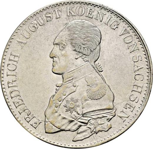 Аверс монеты - Талер 1818 года I.G.S. - цена серебряной монеты - Саксония-Альбертина, Фридрих Август I