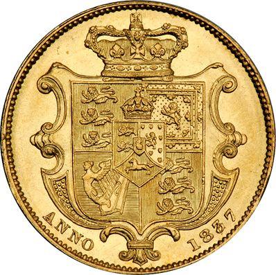 Реверс монеты - Соверен 1837 года WW - цена золотой монеты - Великобритания, Вильгельм IV