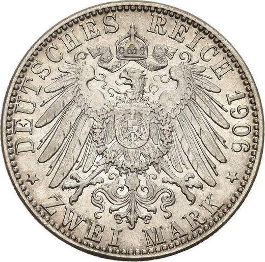 Реверс монеты - 2 марки 1906 года G "Баден" - цена серебряной монеты - Германия, Германская Империя