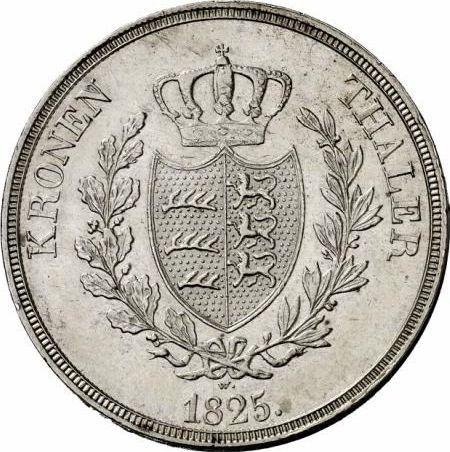 Reverso Tálero 1825 W - valor de la moneda de plata - Wurtemberg, Guillermo I