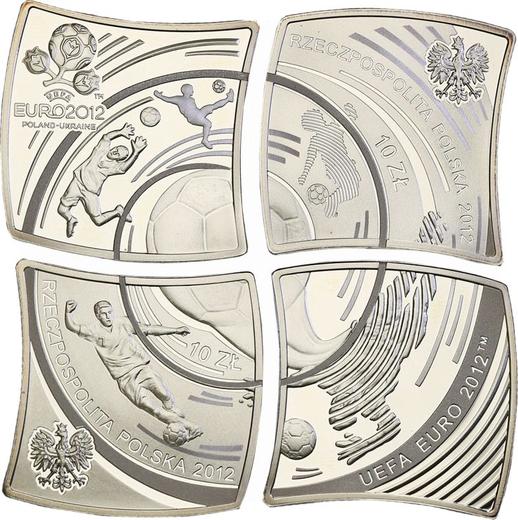 Reverse 10 Zlotych 2012 MW "UEFA European Football Championship" - Silver Coin Value - Poland, III Republic after denomination