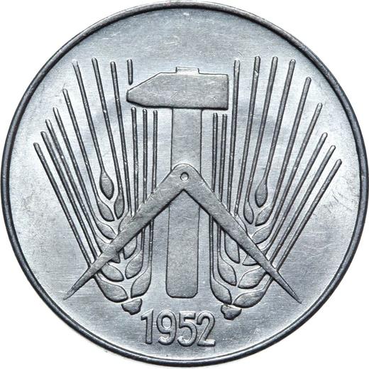 Реверс монеты - 10 пфеннигов 1952 года A - цена  монеты - Германия, ГДР