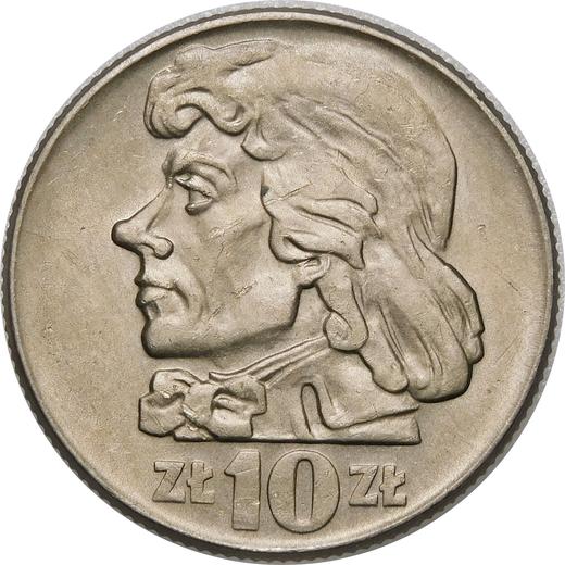 Reverso 10 eslotis 1960 "Bicentenario de la muerte de Tadeusz Kościuszko" - valor de la moneda  - Polonia, República Popular