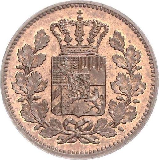 Obverse 2 Pfennig 1867 -  Coin Value - Bavaria, Ludwig II