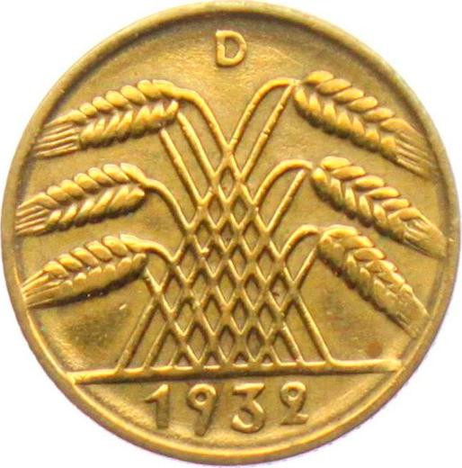 Reverse 10 Reichspfennig 1932 D -  Coin Value - Germany, Weimar Republic