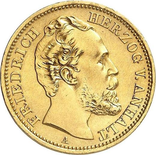 Аверс монеты - 20 марок 1875 года A "Ангальт" - цена золотой монеты - Германия, Германская Империя